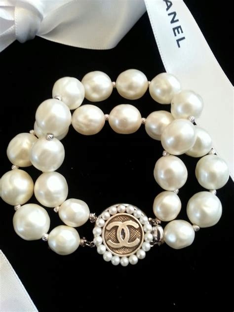 vintage chanel button pearl bracelets|chanel charm bracelet price.